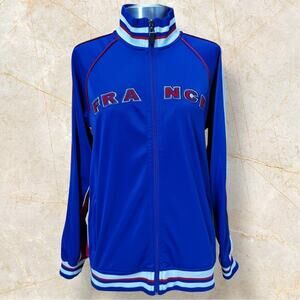 Vintage France Track Jacket Blue Athletic Sports Training Zip Up #10 size 16